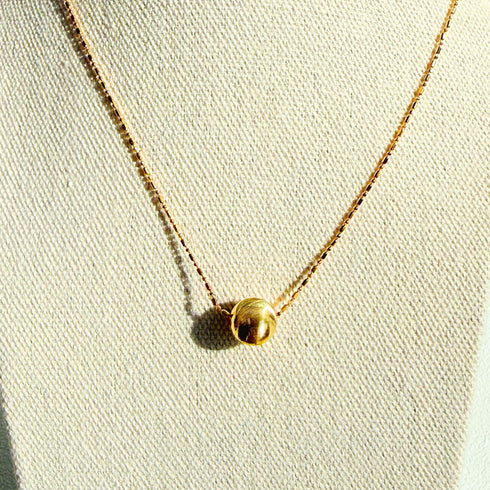 Gold Ball Thread Necklace - 18K Gold Vermeil / Sterling Silver